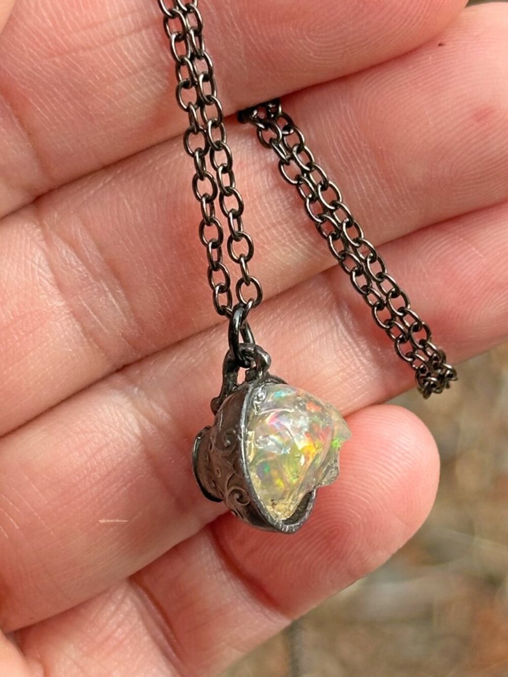 Antique Opal Necklace *Cup of Magic* - Picture 3 of 15